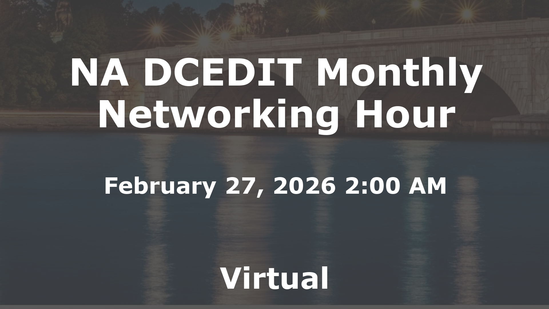 NA DCEDIT Monthly Networking Hour event image